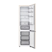 LG 375 л | Холодильник з нижньою морозильною камерою | DoorCooling+ | Multi AirFlow | LG ThinQ, Вид спереду, усі двері холодильника відкриті (без їжі), GC-B509EELM, thumbnail 3