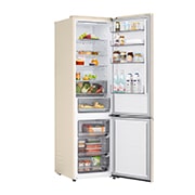 LG 375 л | Холодильник з нижньою морозильною камерою | DoorCooling+ | Multi AirFlow | LG ThinQ, Вид зліва на висувні ящики, зони свіжості, GC-B509EELM, thumbnail 9