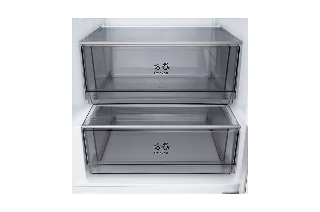 LG 375 л | Холодильник з нижньою морозильною камерою | DoorCooling+ | Multi AirFlow | LG ThinQ, Вид спереду, двері холодильника відкриті (з їжею), GC-B509EMLM, thumbnail 7