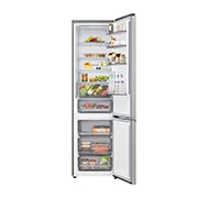 LG 375 л | Холодильник з нижньою морозильною камерою | DoorCooling+ | Multi AirFlow | LG ThinQ, Вид спереду, усі двері холодильника відкриті (з їжею), GC-B509EMLM, thumbnail 2