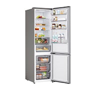 LG 375 л | Холодильник з нижньою морозильною камерою | DoorCooling+ | Multi AirFlow | LG ThinQ, Вид зліва на висувні ящики, зони свіжості, GC-B509EMLM, thumbnail 9