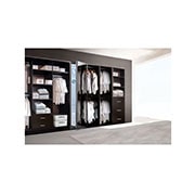 LG Парова система догляду за одягом LG Styler | TrueSteam™ | 3 речей + 1 брюки, Зображення привідкритої парової шафи в інфтер'єрі гардеробної кімнати., S3MFC, thumbnail 12