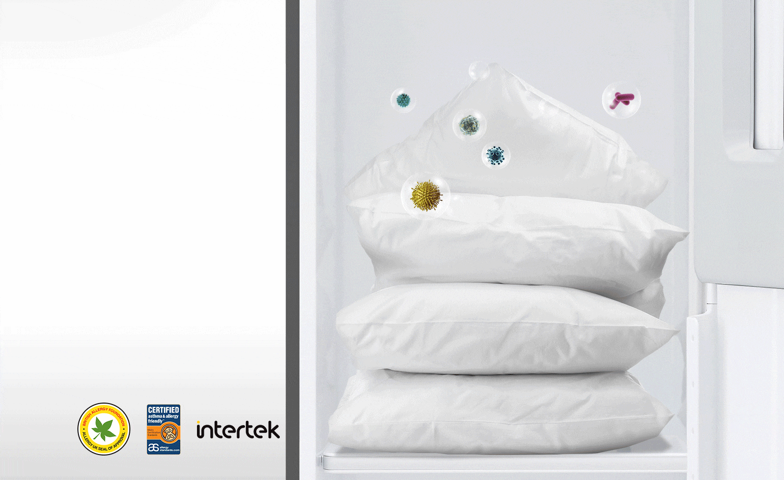 Відображаються по черзі зображення подушки та ляльки-зайчика, які стерилізують у LG Styler®.