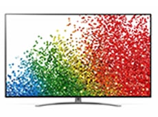 Телевізор Nano99 із маленькими кольоровими кульками, що вискакують із нижньої частини екрана, і логотипом розширення 8K у правому нижньому куті.