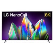 LG Телевізор LG NanoCell 75NANO996NA з технологією Real 8K та штучним інтелектом ThinQ, вид спереду із заливним зображенням та логотипом, 75NANO996NA, thumbnail 1