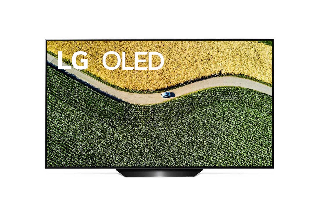 LG Телевізор LG OLED OLED55B9SLA з самопідсвічуваними пікселями та штучним інтелектом ThinQ, Вид спереду з показаним зображенням, OLED55B9SLA