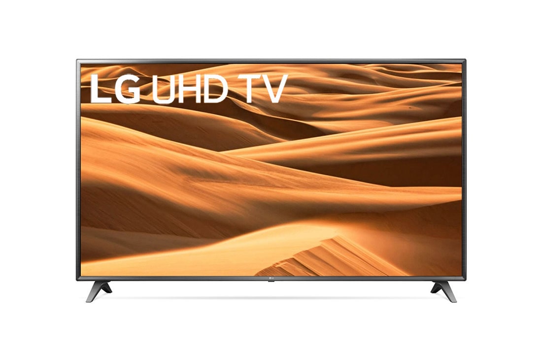 LG 75'' Ultra HD телевізор з технологією 4K Активний HDR, Вид спереду з показаним зображенням, 75UM7050PLA