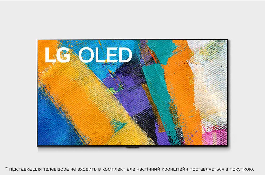 LG Телевізор LG  Smart  OLED  4K           з діагоналлю 77 дюймів, серія GX, Вид спереду з показаним зображенням, OLED77GX6LA
