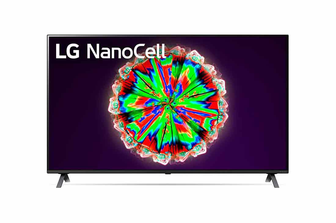 LG Телевізор LG NanoCell 55NANO806NA з технологією Real 4K та штучним інтелектом ThinQ, front view with infill image and logo, 55NANO806NA