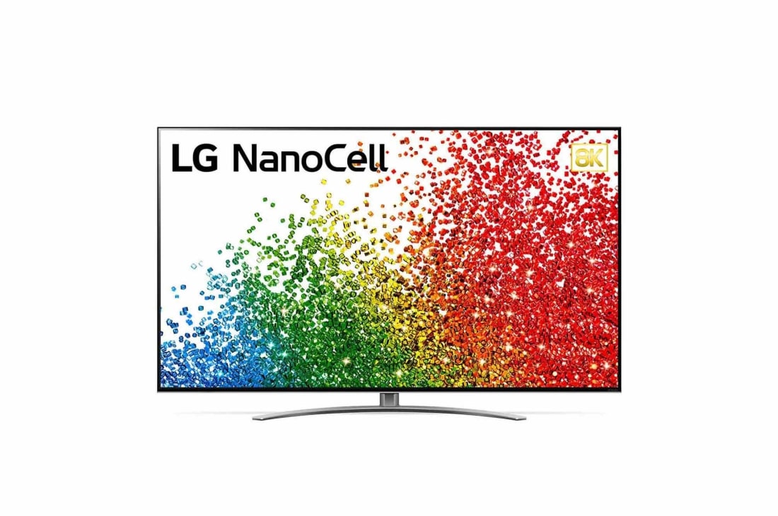 LG Телевізор LG NanoCell 99 | 65 дюймів | 8K | 2021, Вид спереду телевізора LG з технологією NanoCell, 65NANO996PB