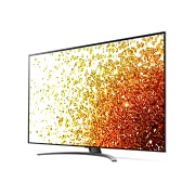 LG 4K телевізор LG NANO91 з діагоналлю 75 дюймів, Вид збоку під кутом 30° із показаним зображенням, 75NANO916PA, thumbnail 3