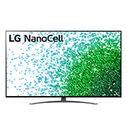 LG 4K телевізор LG NANO81 з діагоналлю 65 дюймів, Вид спереду телевізора LG з технологією NanoCell, 65NANO816PA, thumbnail 1