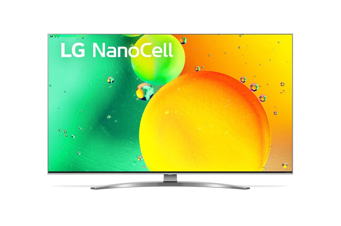 LG Телевізор LG NanoCell 78 | 43 дюйми | 4K | 2022, Вид спереду телевізора LG з технологією NanoCell, 43NANO786QA