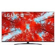 LG Телевізор LG UQ91 | 50 дюймів | 4K | 2022, Вид телевізора LG&nbsp;UHD спереду з показаним зображенням і логотипом продукту, 50UQ91006LA, thumbnail 1