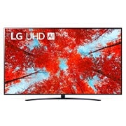 LG Телевізор LG UQ91 | 75 дюймів | 4K | 2022, Вид телевізора LG UHD спереду з показаним зображенням і логотипом продукту, 75UQ91006LA, thumbnail 1