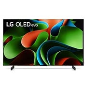 LG Телевізор LG OLED evo C3 | 42 дюйми | 4K | 2023, Огляд спереду на OLED-телевізор LG evo з емблемою «Найкращий OLED-телевізор у світі за останні 11 років» на екрані., OLED42C34LA, thumbnail 1