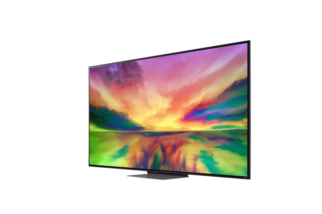 LG Телевізор LG QNED 81 | 75 дюймів | 4K | 2023, Вид збоку під кутом 30° із показаним зображенням, 75QNED816RE, thumbnail 3