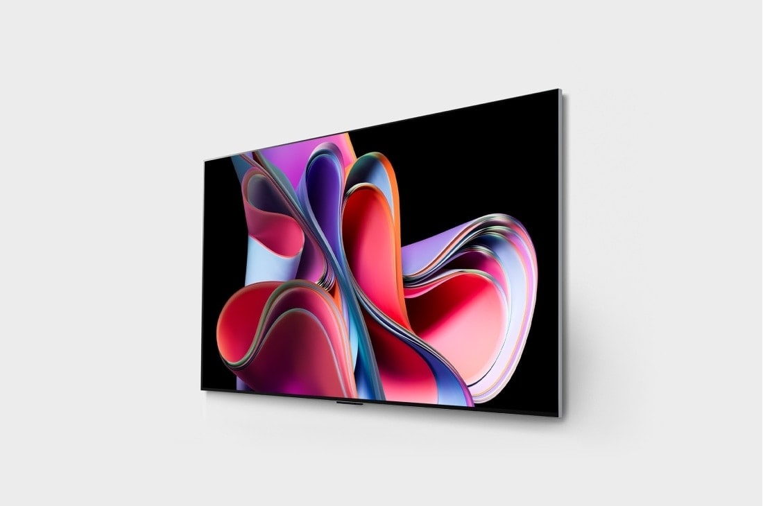 LG Телевізор LG OLED evo G3 | 65 дюймів | 4K | 2023, Зображення під невеликим кутом із лівого боку телевізора LG OLED G3 на стіні, OLED65G36LA, thumbnail 3