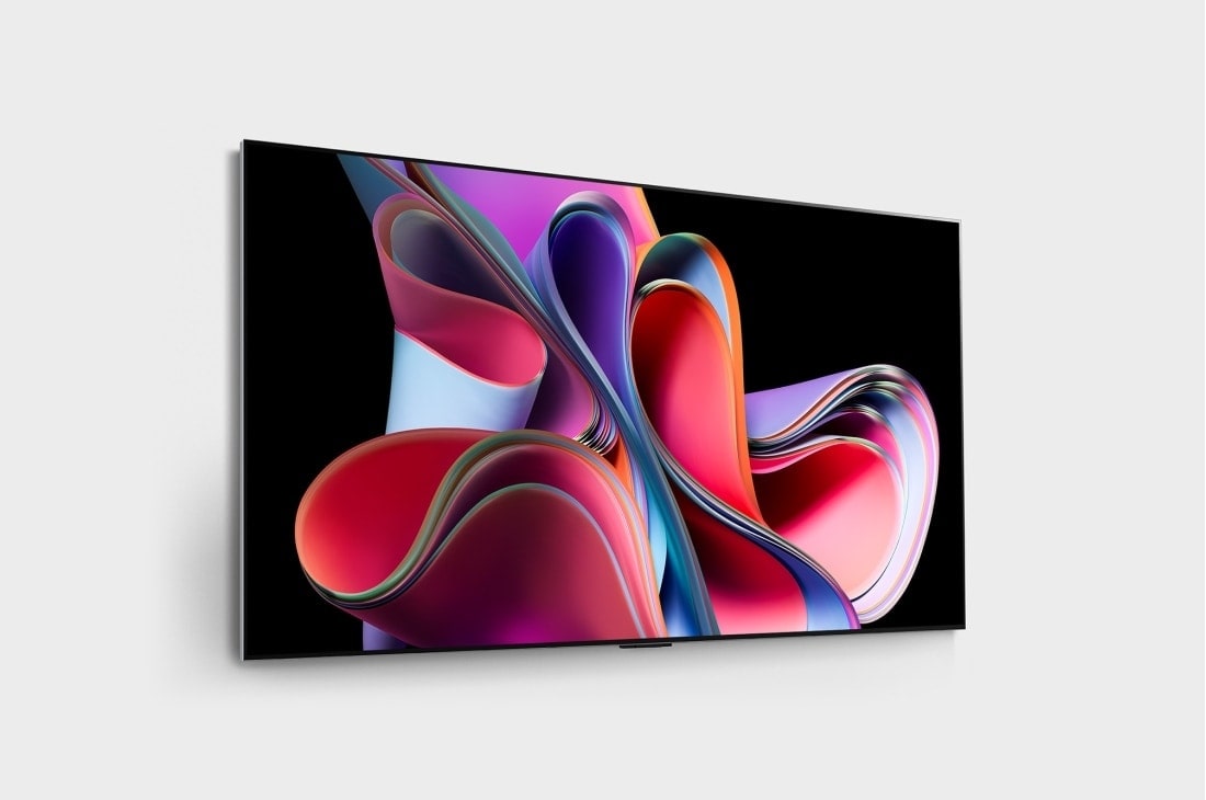 LG Телевізор LG OLED evo G3 | 65 дюймів | 4K | 2023, Зображення під невеликим кутом із правого боку телевізора LG OLED G3 на стіні, OLED65G36LA, thumbnail 5