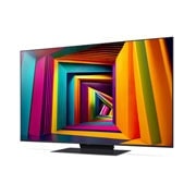 LG Телевізор LG UHD AI UT91 | 55  дюймів | 4K | 2024, Телевізор LG UHD TV, UT91, вигляд зліва трохи під кутом, 55UT91006LA, thumbnail 3