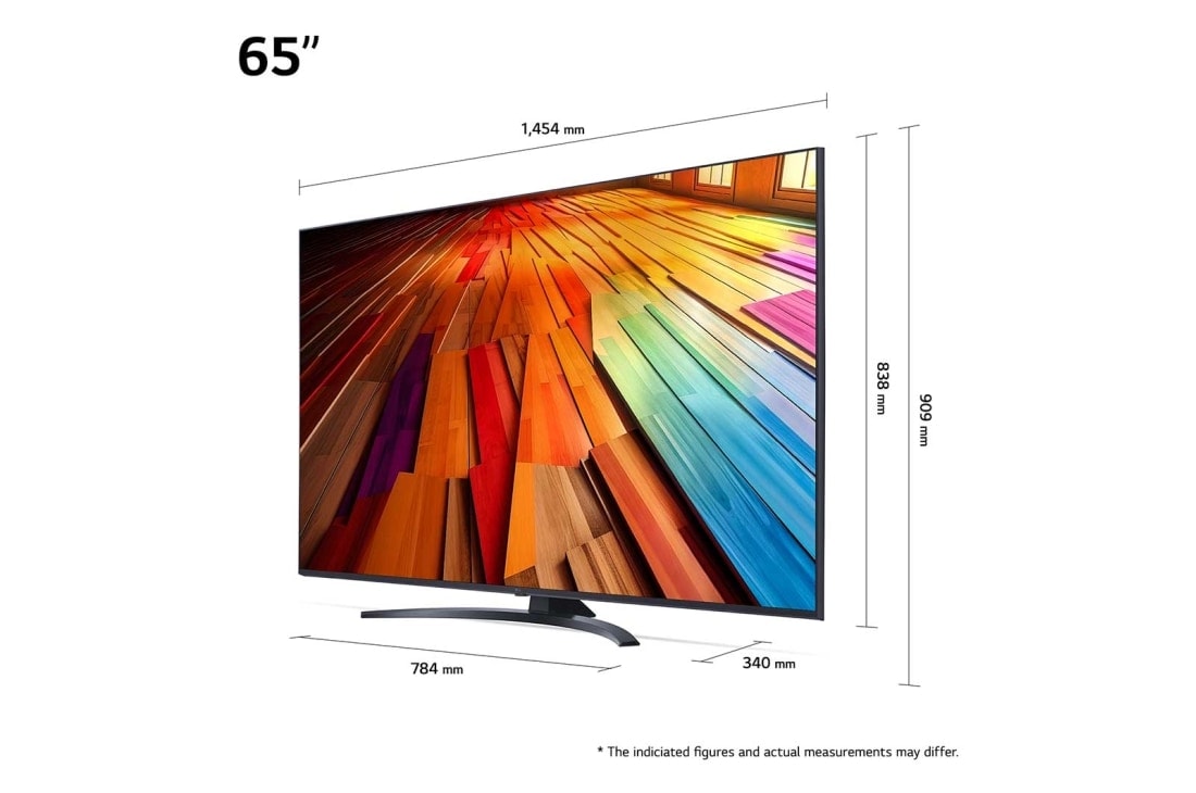 LG Телевізор LG UHD AI UT81 | 65  дюймів | 4K | 2024, Верхня частина телевізора LG UHD TV, UT81, великий план, 65UT81006LA, thumbnail 6