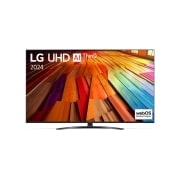LG Телевізор LG UHD AI UT81 | 65  дюймів | 4K | 2024, Вигляд спереду телевізора LG UHD TV, UT81 із текстом LG UHD AI ThinQ, 2024 та логотипом Re:New Program webOS на екрані, 65UT81006LA, thumbnail 1