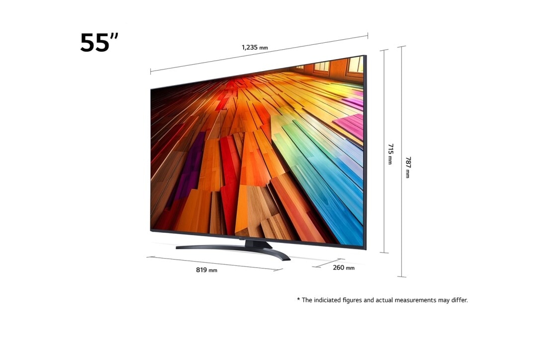 LG Телевізор LG UHD AI UT81 | 55  дюймів | 4K | 2024, Верхня частина телевізора LG UHD TV, UT81, великий план, 55UT81006LA, thumbnail 6