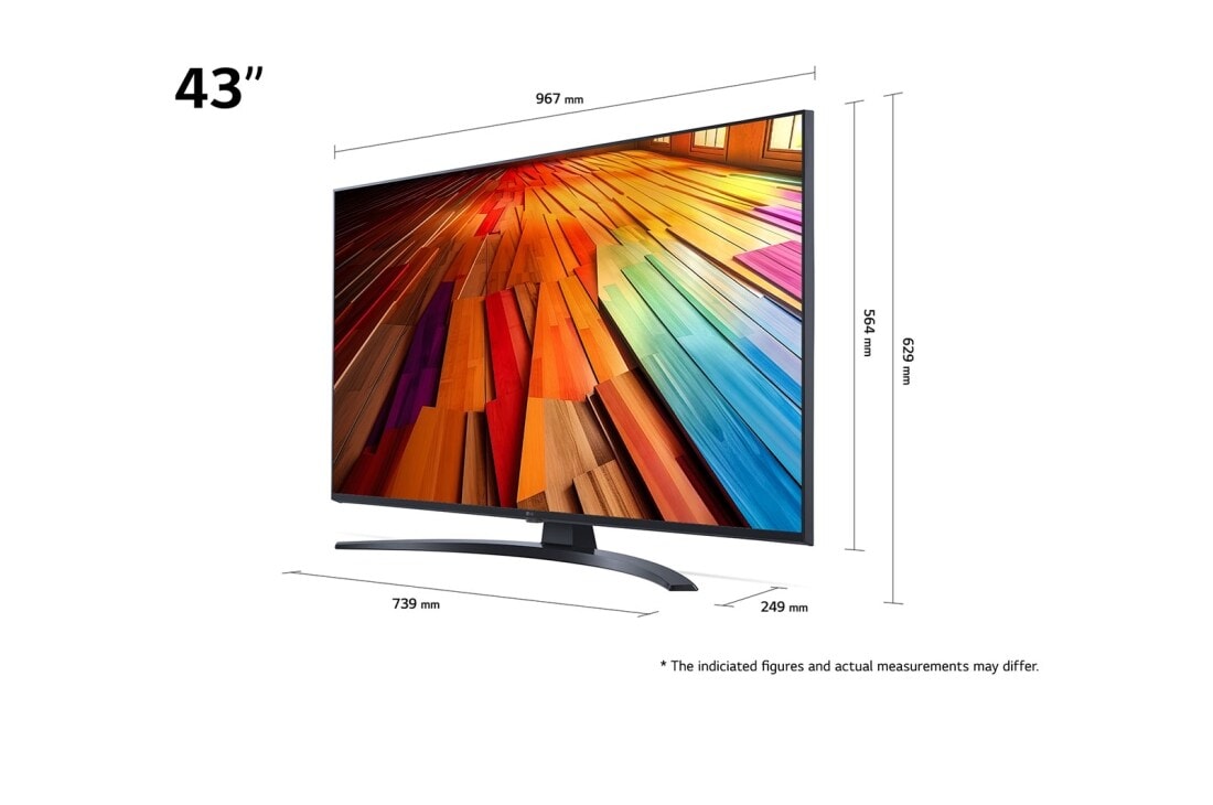 LG Телевізор LG UHD AI UT81 | 43  дюйми | 4K | 2024, Верхня частина телевізора LG UHD TV, UT81, великий план, 43UT81006LA, thumbnail 6