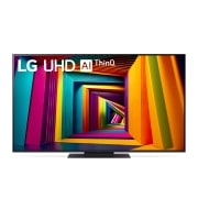 LG Телевізор LG UHD AI UT91 | 55  дюймів | 4K | 2024, Вигляд спереду телевізора LG UHD TV, UT91 із текстом LG UHD AI ThinQ, 2024 та логотипом Re:New Program webOS на екрані, 55UT91006LA, thumbnail 1
