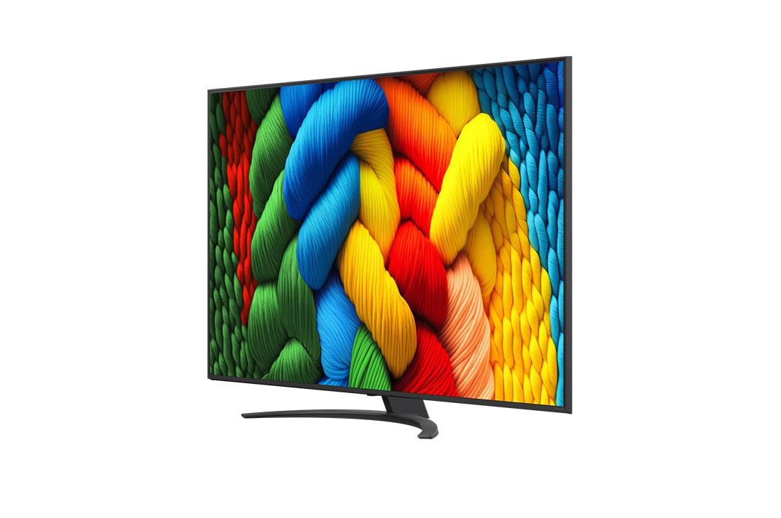 LG Телевізор LG NanoCell AI NANO81 | 75 дюймів | 4K Smart TV | 2025, Вид зліва збоку на телевізор LG NanoCell NANO80 TV., 75NANO81A6A, thumbnail 4