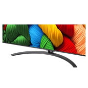 LG Телевізор LG NanoCell AI NANO81 | 75 дюймів | 4K Smart TV | 2025, Порівняння до й після того, як LG 4K Super Upscaling покращує якість зображення. Два панно з однаковим зображенням барвистого птаха, що сидить на гілці в лісі, праве панно вицвіло. Назва говорить про , 75NANO81A6A, thumbnail 8