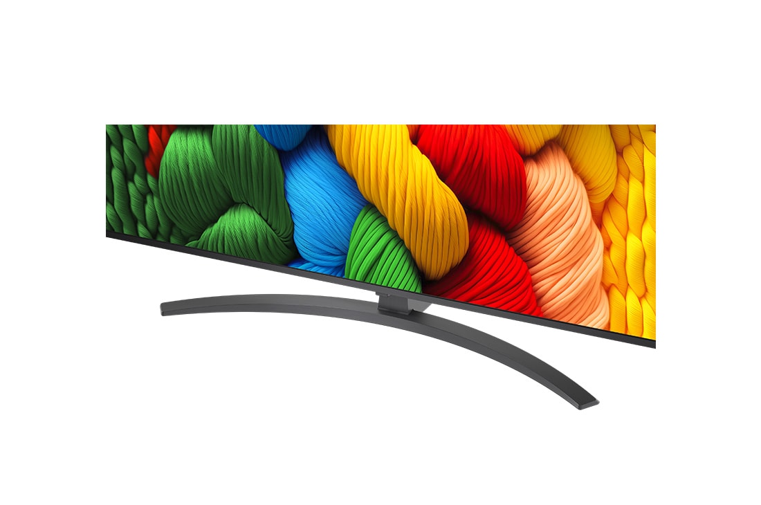 LG Телевізор LG NanoCell AI NANO81 | 55 дюймів | 4K Smart TV | 2025, Порівняння до й після того, як LG 4K Super Upscaling покращує якість зображення. Два панно з однаковим зображенням барвистого птаха, що сидить на гілці в лісі, праве панно вицвіло. Назва говорить про , 55NANO81A6A, thumbnail 8