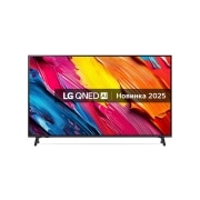 LG Телевізор LG QNED AI QNED70 | 50 дюймів | 4k Smart TV | 2025, Вигляд спереду телевізора LG QNED70, логотип LG QNED AI у верхньому куті. Телевізор LG QNED зображує барвисті текстури фарб, що поєднуються., 50QNED70A6A, thumbnail 1