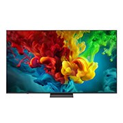 LG Телевізор LG QNED evo AI Mini LED | 85 дюймів | 4K Smart TV | 2026, Фронтальний вигляд LG QNED evo AI QNED82 Mini LED, випущеного у 2026 році, наповнює екран яскравими, плавними сплесками різнокольорового, схожого на фарбу руху, оскільки багатошарові хмари кольору плавно розподіляються по дисплею., 85QNED83B6A, thumbnail 2