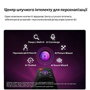 LG Телевізор LG OLED evo AI G6 | 83 дюймів | 4K Smart TV | 2026, LG OLED evo AI G6 оснащений центром штучного інтелекту (AI Hub) для персоналізації: над пультом дистанційного керування знаходиться значок штучного інтелекту, оточений написами для пошуку за допомогою, OLED83G64LW, thumbnail 13