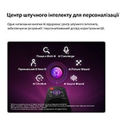 LG Телевізор LG QNED AI QNED70 Mini LED | 55 дюймів | 4K Smart TV | 2026, LG QNED AI QNED70 Mini LED оснащений центром штучного інтелекту (AI Hub) для персоналізації, зі значком штучного інтелекту над пультом дистанційного керування, оточеним написами для пошуку на основі кількох функцій штучного інтелекту (Multi AI Search), консьєржа (AI Concierge), голосової ідентифікації (AI Voice ID with My Page), чат-бота (AI Chatbot), майстра налаштування зображення (AI Picture Wizard) та майстра налаштування звуку (AI Sound Wizard)., 55QNED70B6C, thumbnail 13