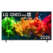 LG Телевізор LG QNED AI evo AI QNED80 Mini LED | 65 дюймів | 4K Smart TV | 2026, Фронтальний вигляд LG QNED evo AI QNED80 Mini LED, випущеного у 2026 році, наповнює екран яскравими, плавними потоками різнокольорового, схожого на фарбу руху, оскільки насичені шари кольорів плавно розподіляються по дисплею., 65QNED80B6B, thumbnail 1