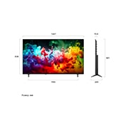 LG Телевізор LG QNED AI QNED70 Mini LED | 65 дюймів | 4K Smart TV | 2026, На зображеннях спереду та збоку показано 65-дюймовий дисплей LG QNED AI QNED70 Mini LED із шириною екрана 1447 мм, висотою екрана 838 мм, висотою з підставкою 901 мм, глибиною профілю 70,8 мм та розмірами підставки 1185 на 269 мм., 65QNED70B6C, thumbnail 2