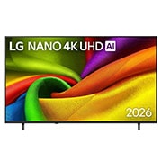 LG Телевізор LG NANO 4K UHD AI NU90 | 75 дюймів | 4K Smart TV | 2026, Фронтальний вигляд LG NANO 4K UHD AI NU90, випущеного у 2026 році, заповнює екран плавними, плавними шарами яскраво забарвлених, тканинно-подібних текстур, утворюючи вигнуті різнокольорові складки, що, 75NU900B6LA, thumbnail 1
