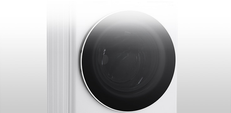 Чітко видно зображення пральної машини з дверцятами із загартованого скла.