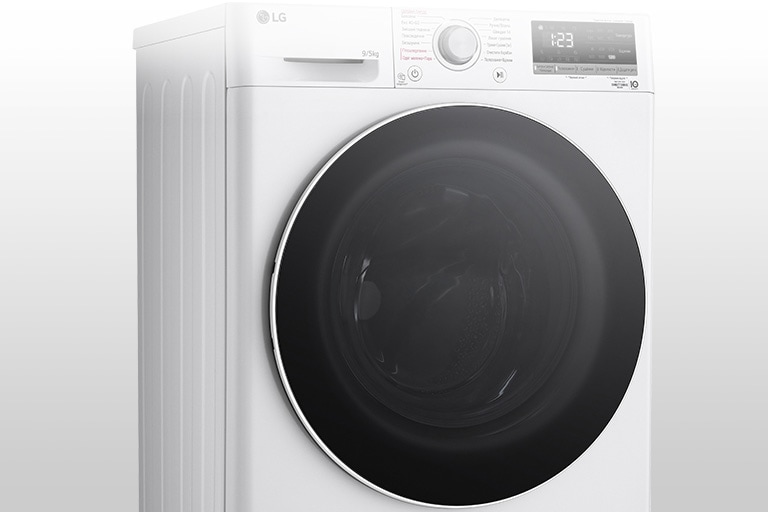 Чітко видно зображення пральної машини з дверцятами із загартованого скла.