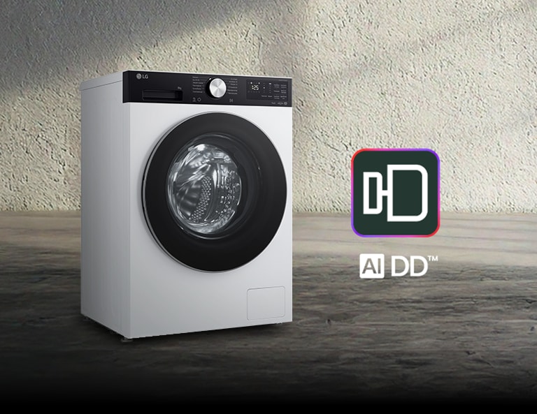 Пральна машина LG з емблемою LG AI DD