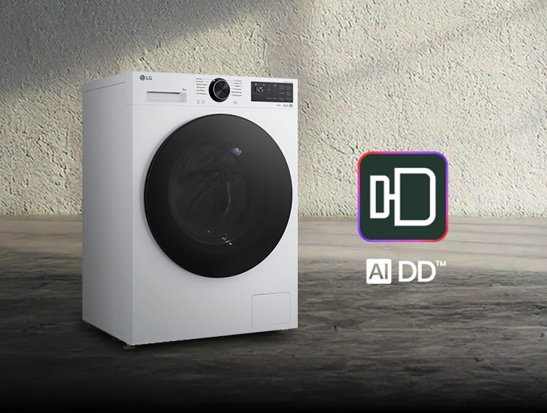 Пральна машина LG з емблемою LG AI DD