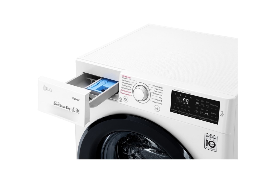 LG Стандартна пральна машина, технологія 6 Motion™, прання парою SpaSteam™, LG ThinQ™ по NFC, 8 кг, F4J5TS6W, thumbnail 10