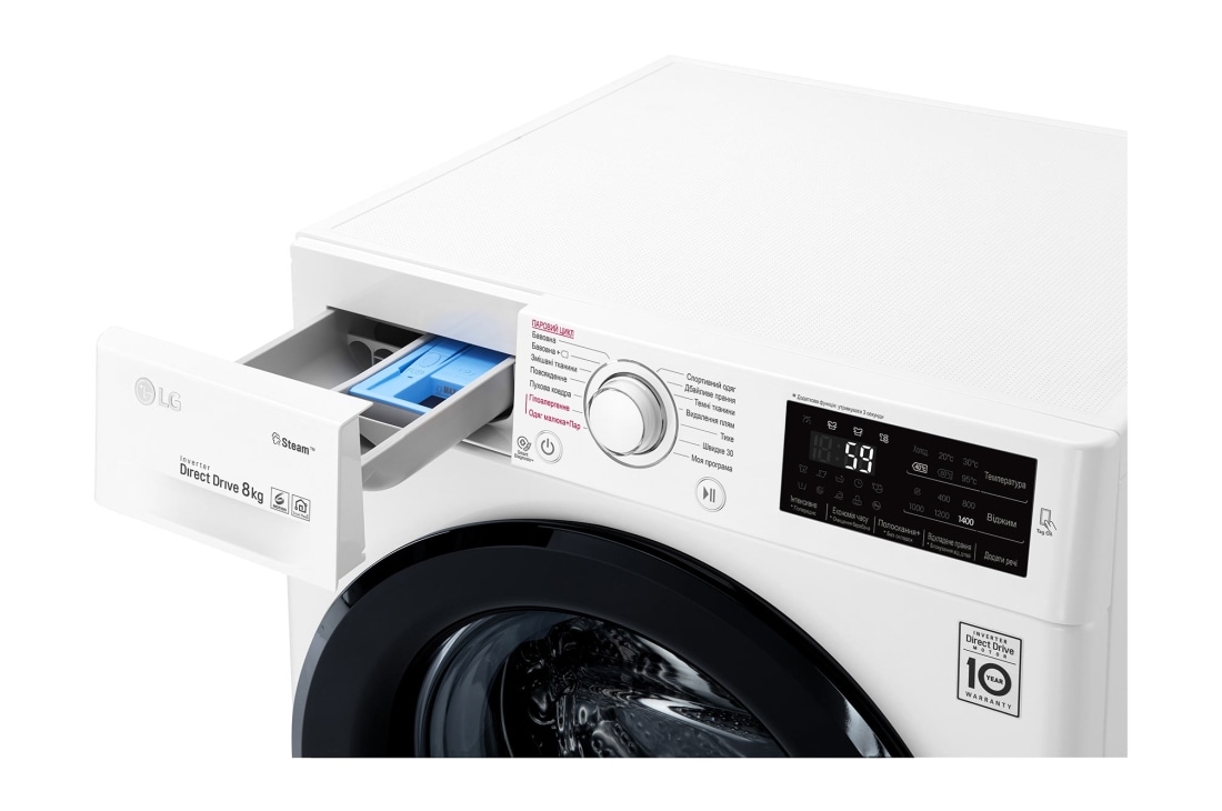 LG Стандартна пральна машина, технологія 6 Motion™, прання парою SpaSteam™, LG ThinQ™ по NFC, 8 кг, F4M5TS6W, thumbnail 13