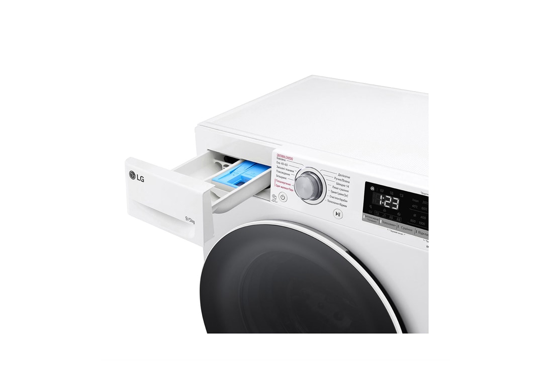 LG Вузька прально-сушильна машина | AI DD™ | Steam™ | 9/5 кг, +15 degree side view, F2V3FG0W, thumbnail 13