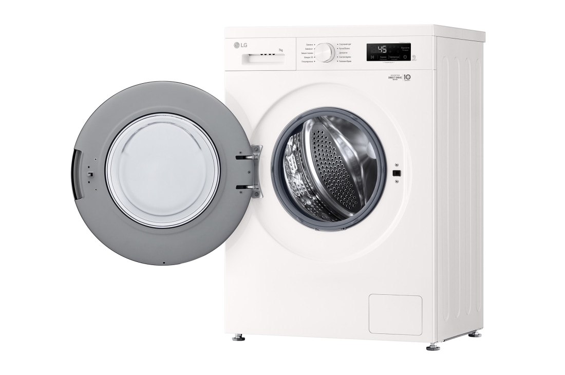 LG Вузька пральна машина | 6 Motion™ | Steam™ | 7 кг, Спереду справа з відкритими дверцятами, F2Y1HS3W, thumbnail 4
