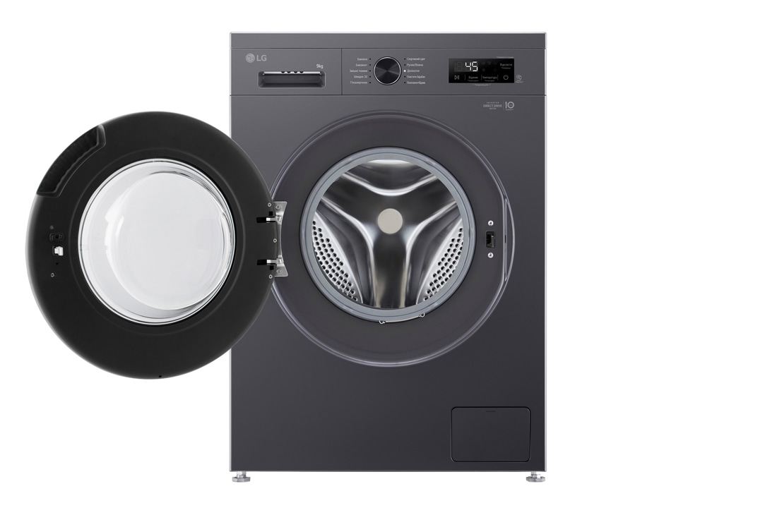 LG Стандартна пральна машина | 6 Motion™ | Steam™ | 9 кг, Спереду з відкритими дверцятами, F2Y1VS5J, thumbnail 3
