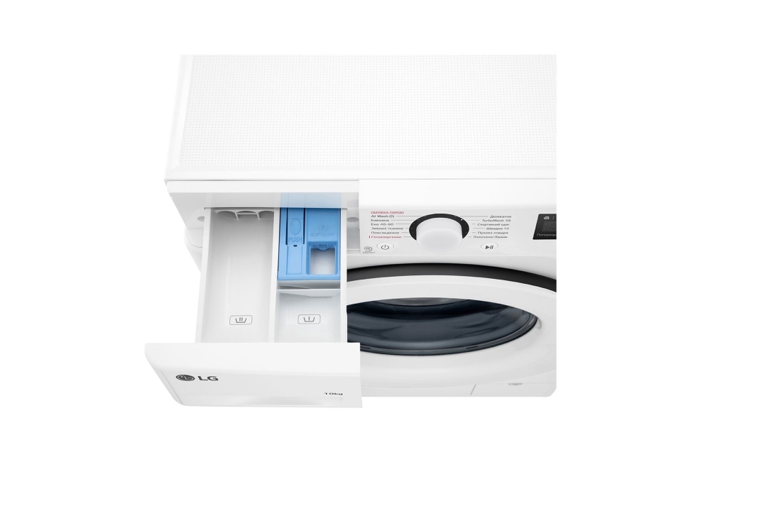 LG Стандартна пральна машина | AI DD™ | TurboWash™ 360˚ | 10 кг, Лоток зверху, F4Y5RS3W, thumbnail 11