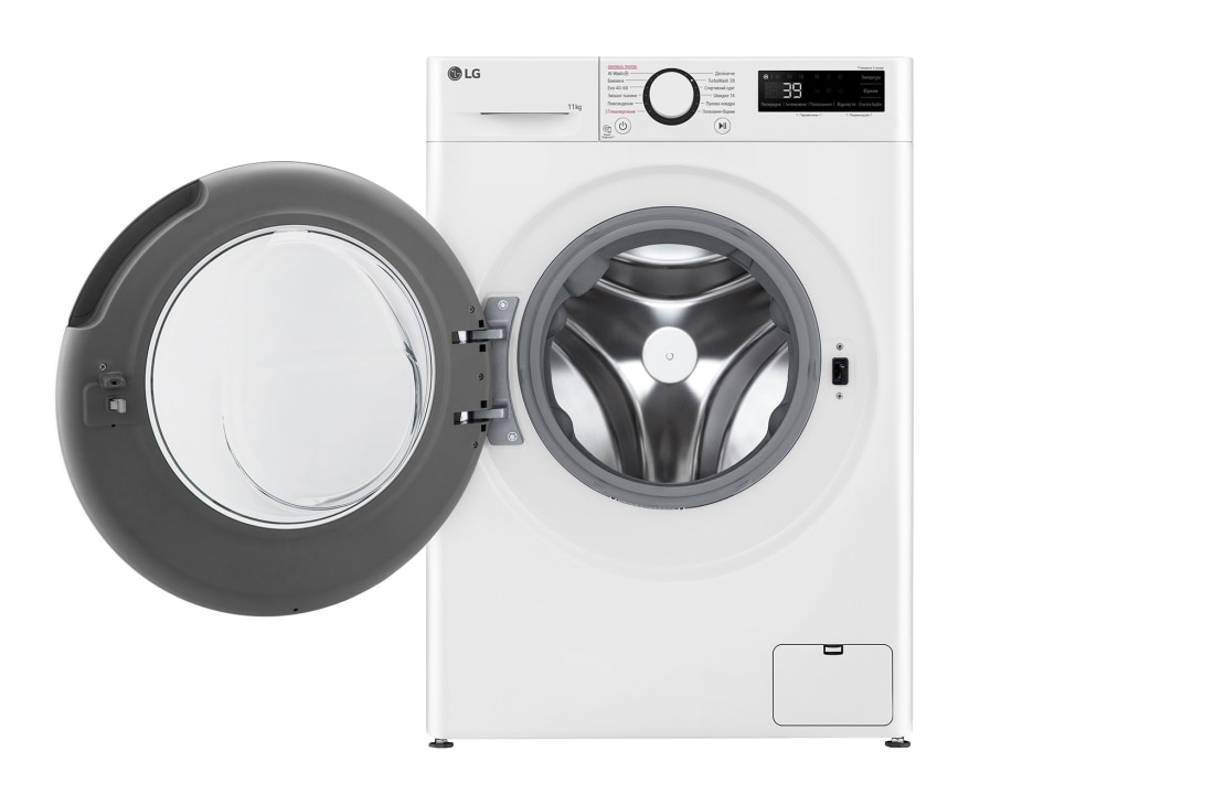 LG Стандартна пральна машина | AI DD™ | TurboWash™ 360˚ | 11 кг, Спереду з відкритими дверцятами, F4Y5ES6W, thumbnail 3